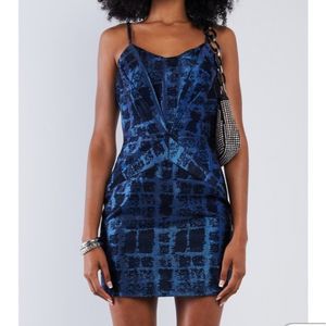 Disco Blue Mini Metallic Dress